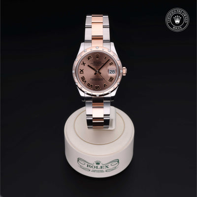 Rolex Certified Pre-owned Lady Datejust M278341RBR-0005 front on black background