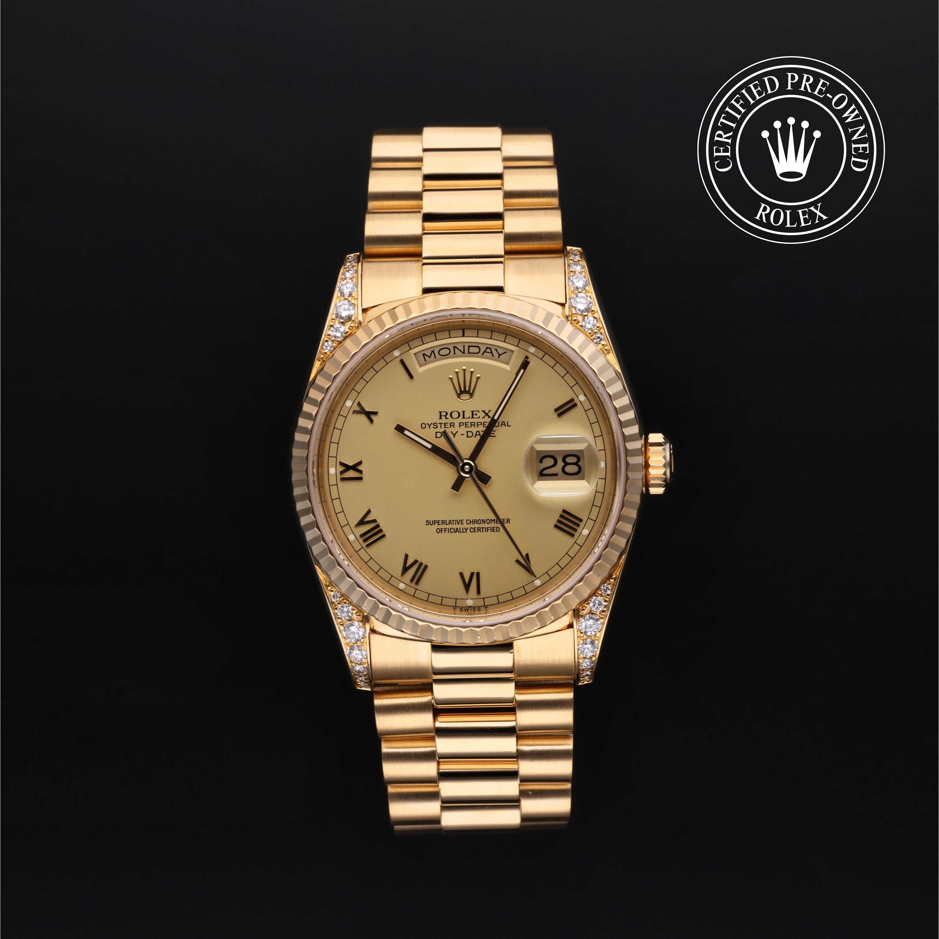 Rolex CPO Day-date M18338 front on white background