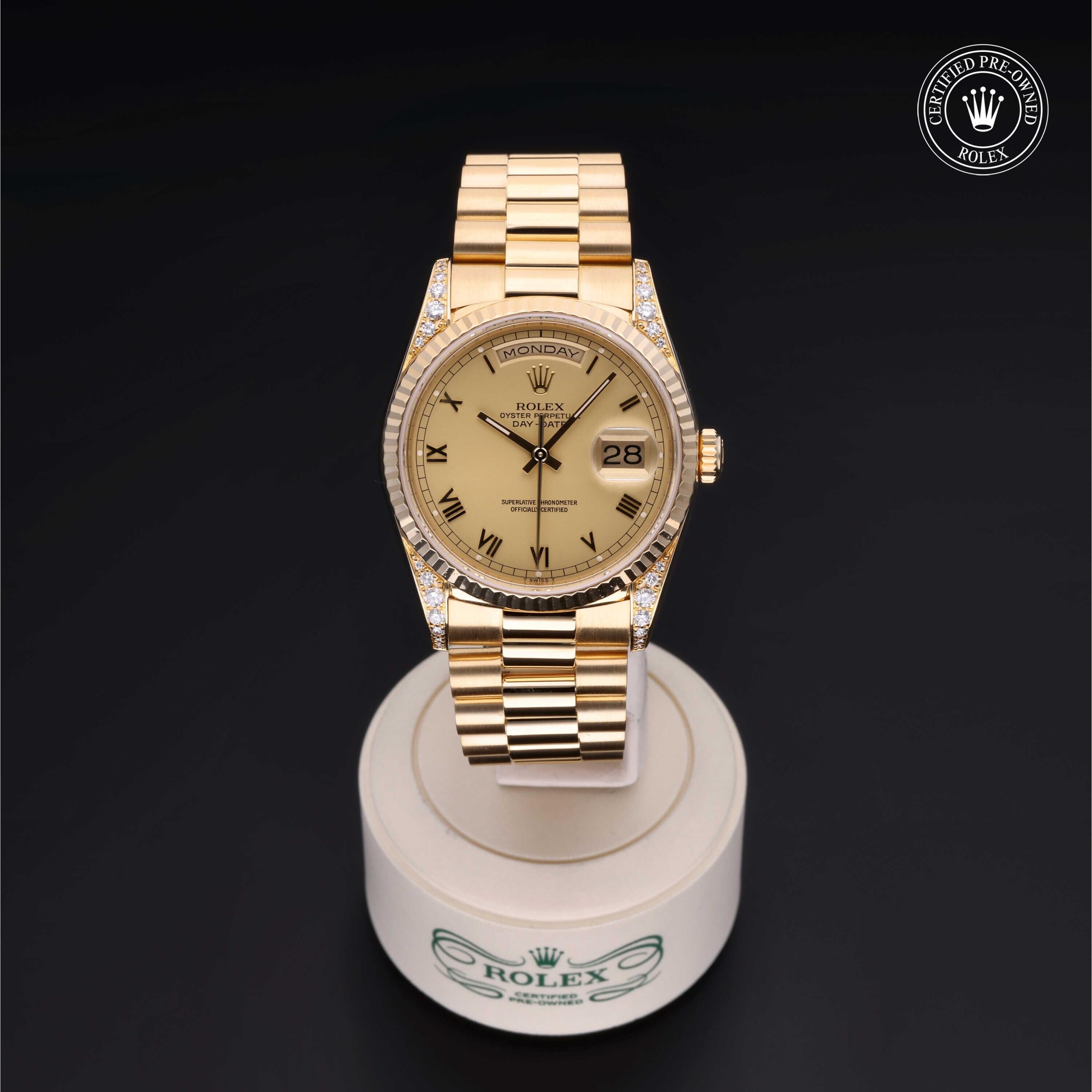 Rolex CPO Day-date M18338 front on white background