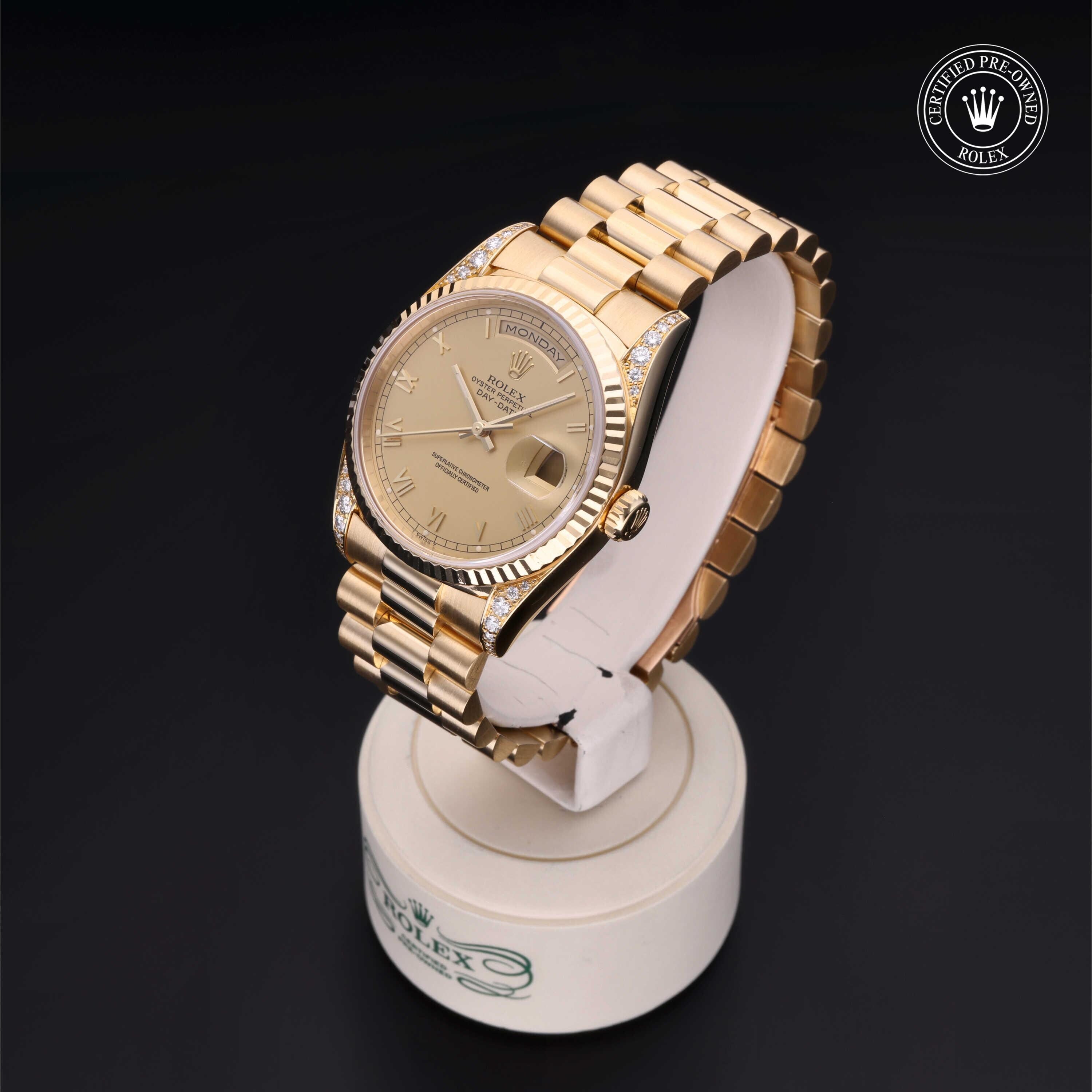 Rolex CPO Day-date M18338 front on white background