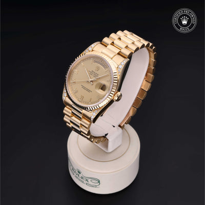 Rolex CPO Day-date M18338 front on white background