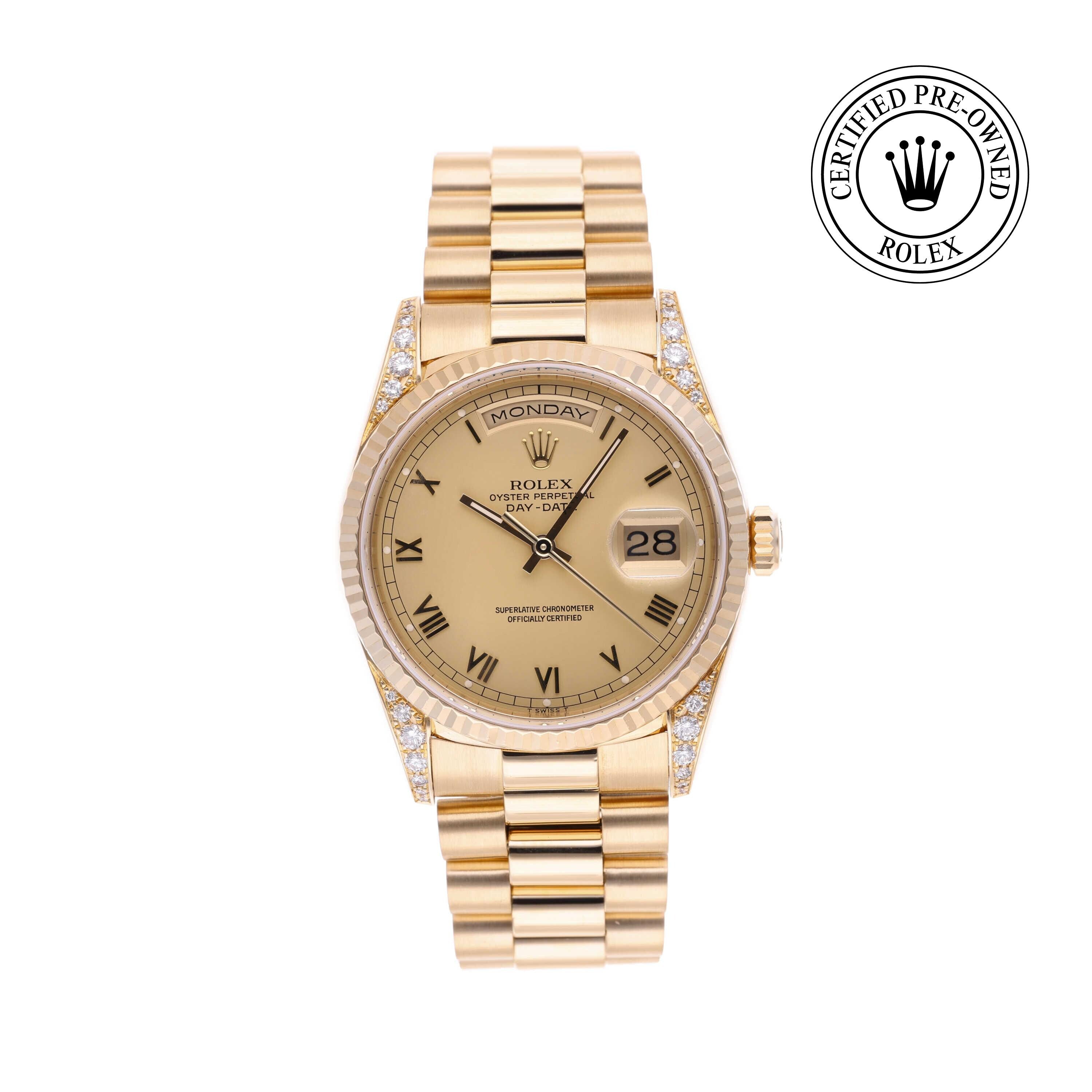 Rolex CPO Day-date M18338 front on white background