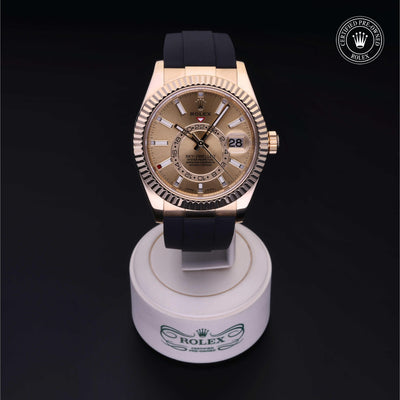 Rolex CPO Sky-Dweller M326238 front on white background