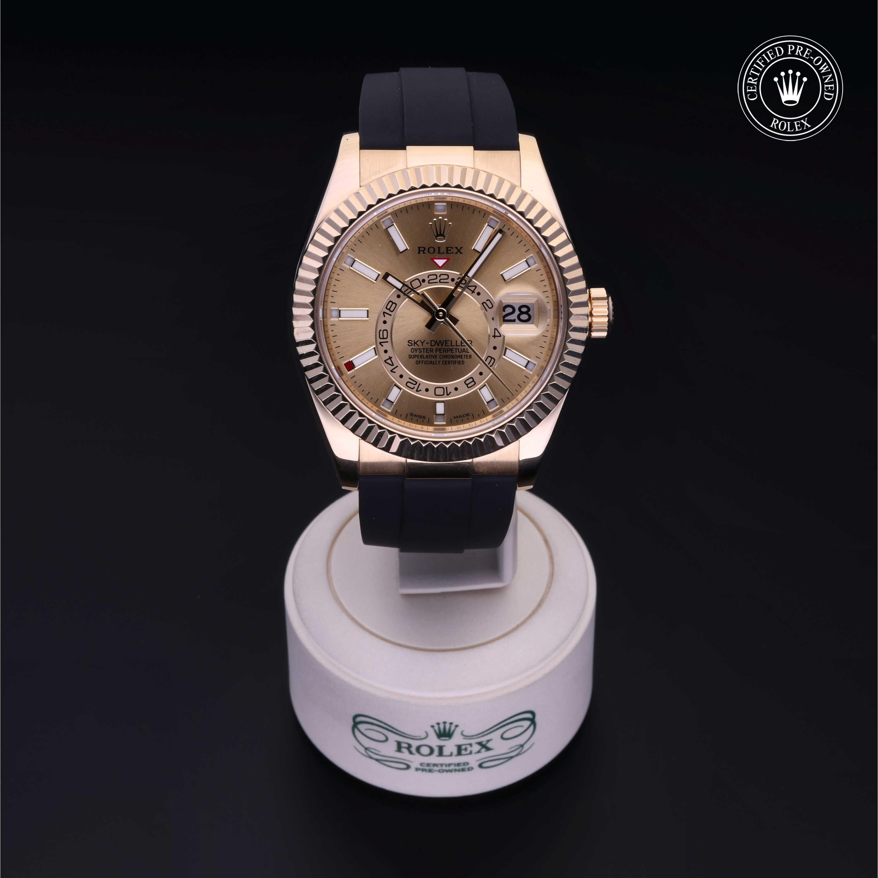 Rolex CPO Sky-Dweller M326238 front on white background