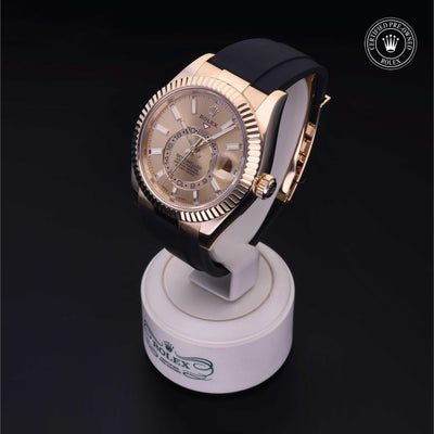Rolex CPO Sky-Dweller M326238 front on white background
