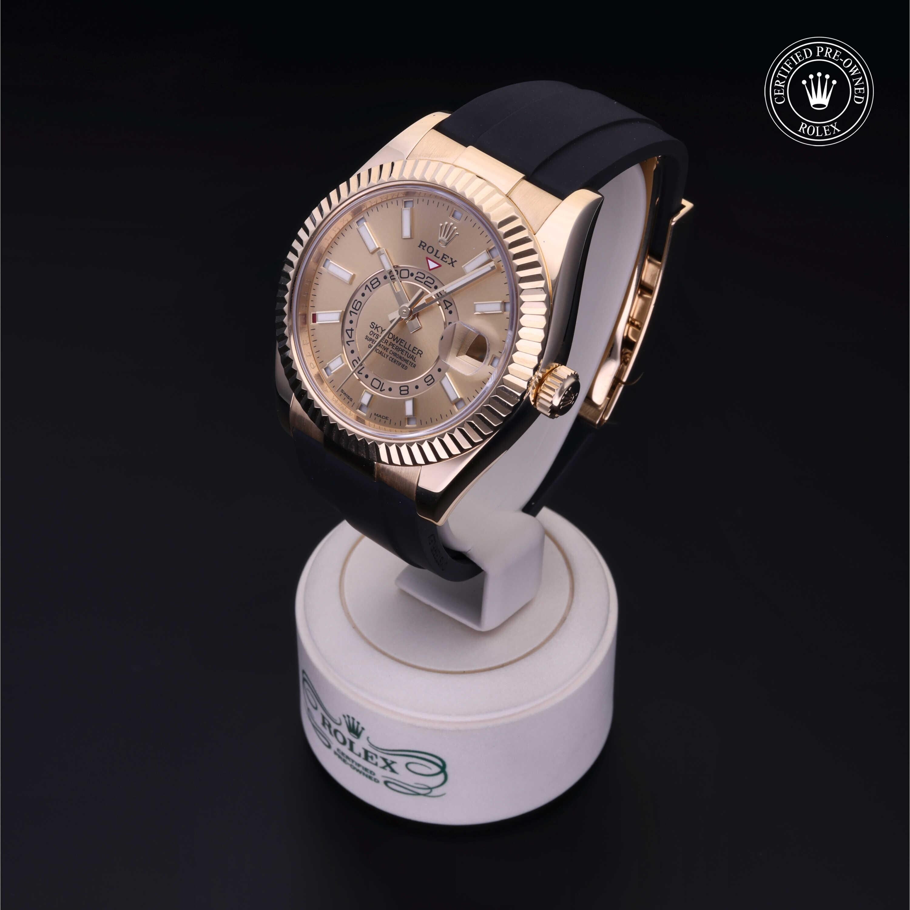 Rolex CPO Sky-Dweller M326238 front on white background