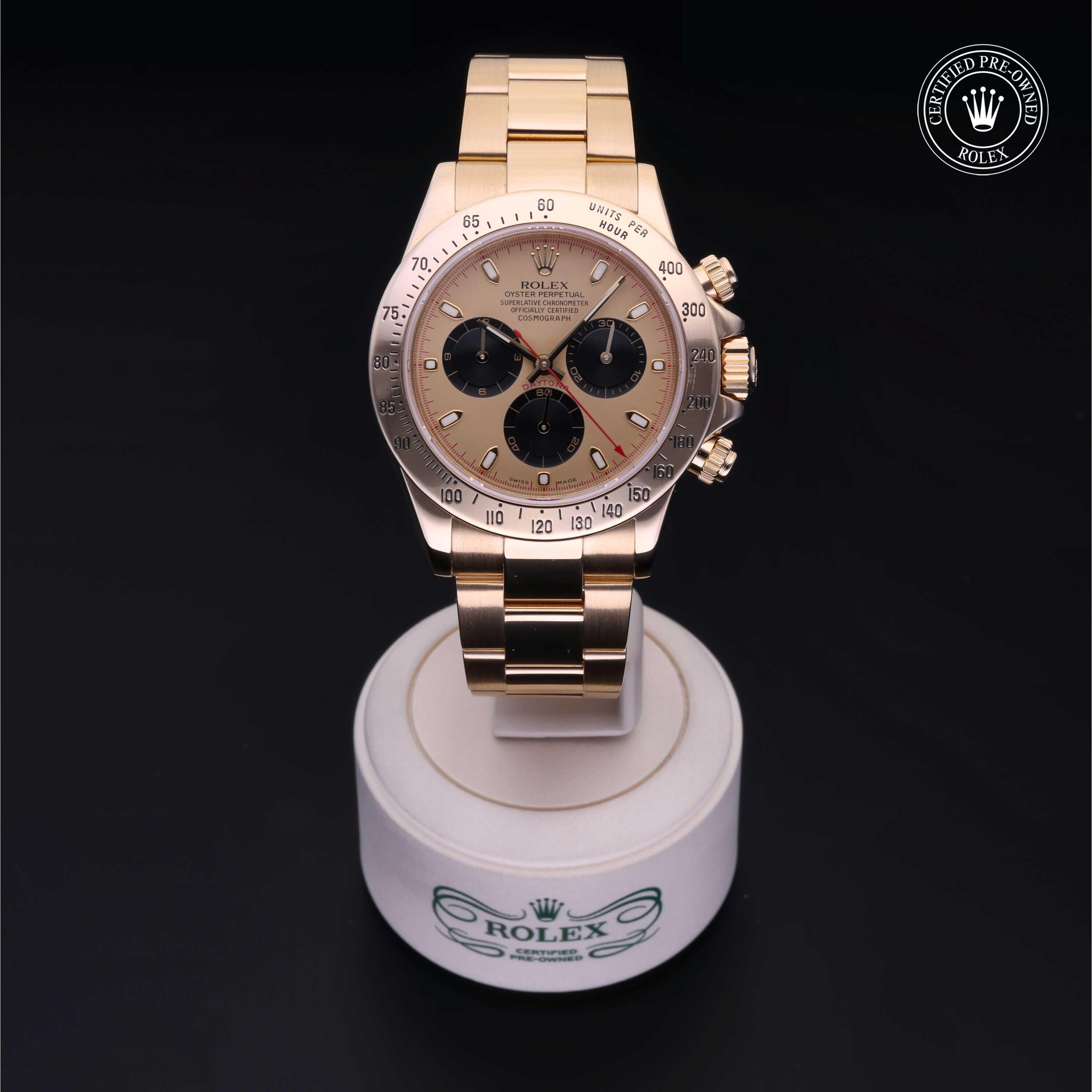 Rolex CPO Daytona M116528 front on white background