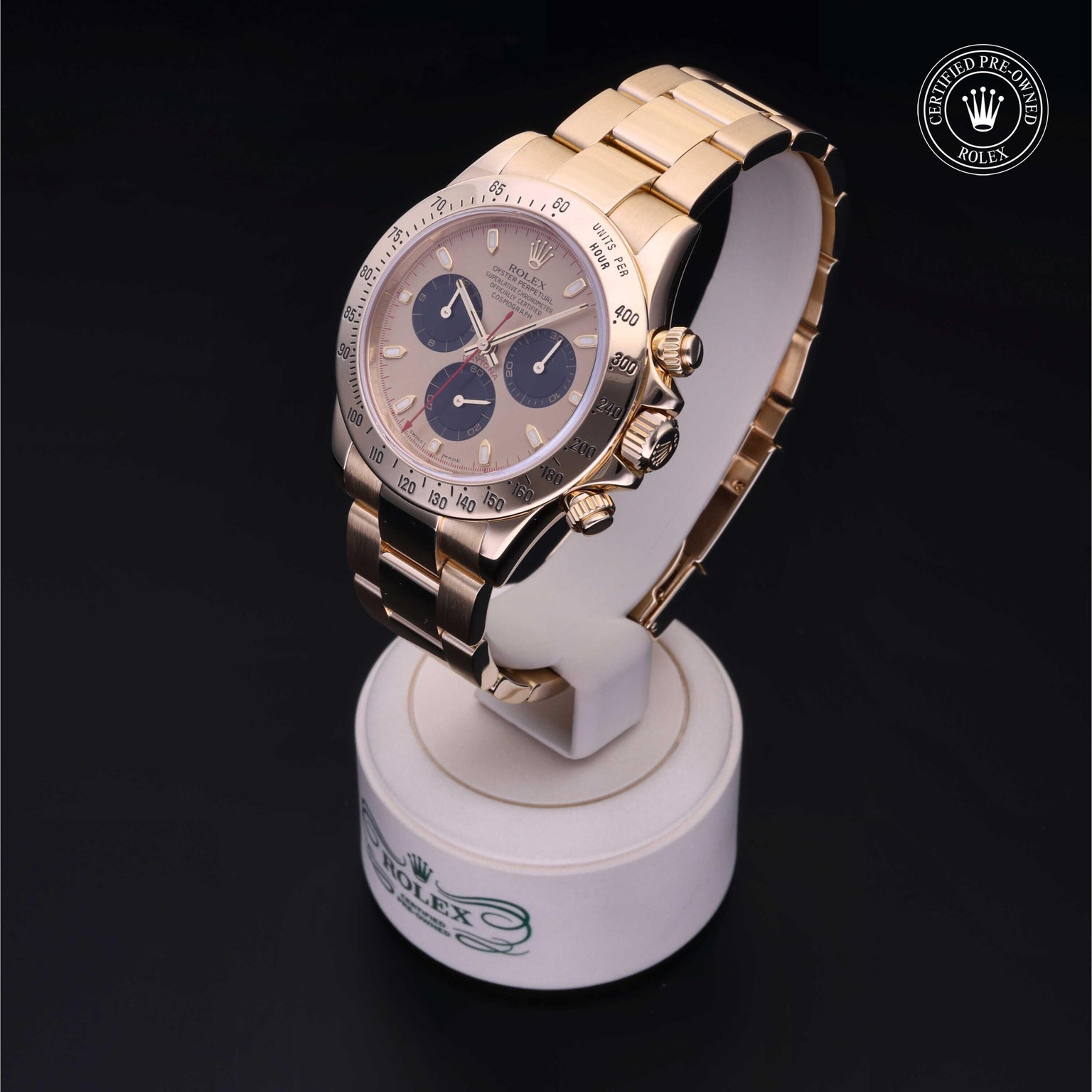 Rolex CPO Daytona M116528 front on white background