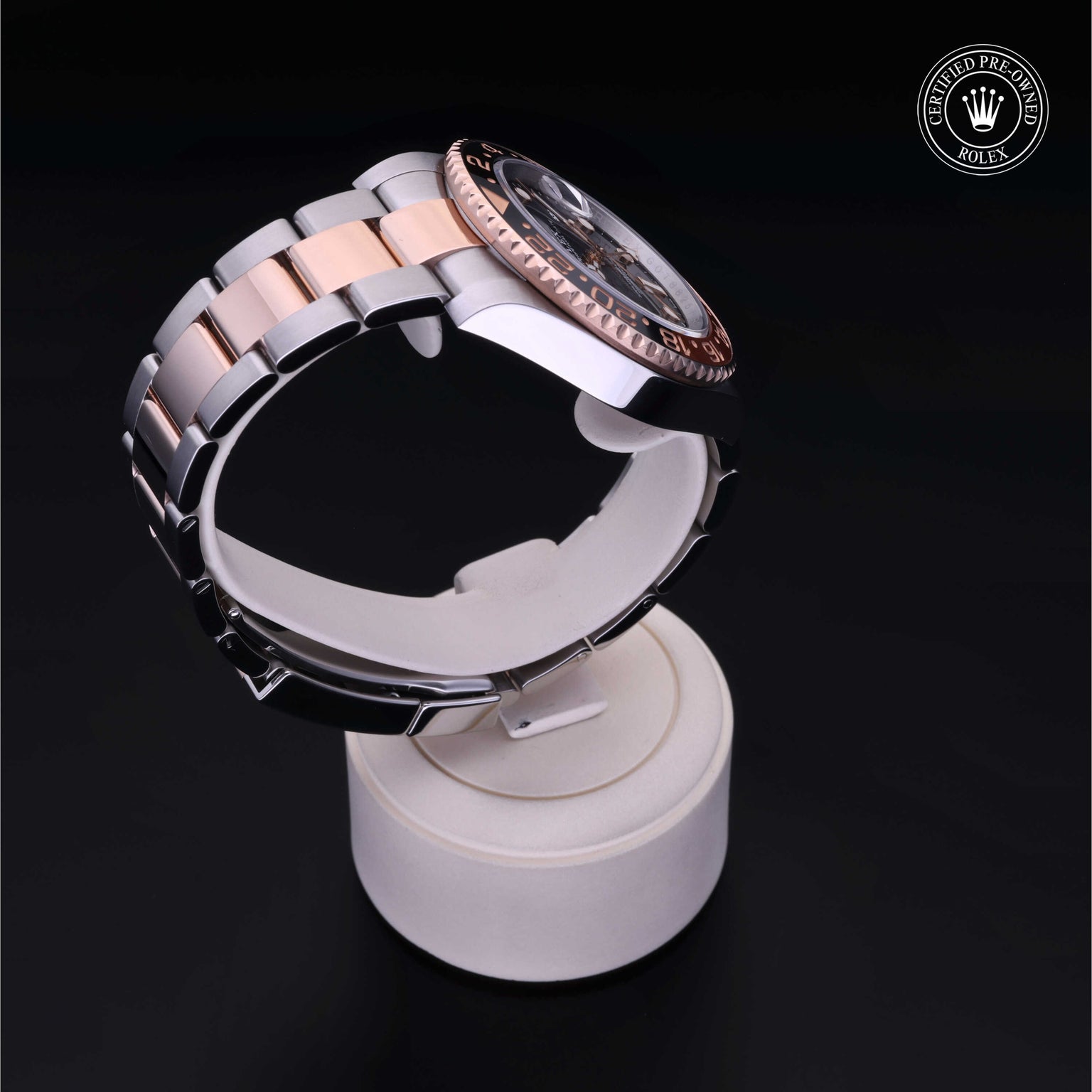 Rolex Certified Pre-owned GMT II M126711CHNR-0002 front on black background