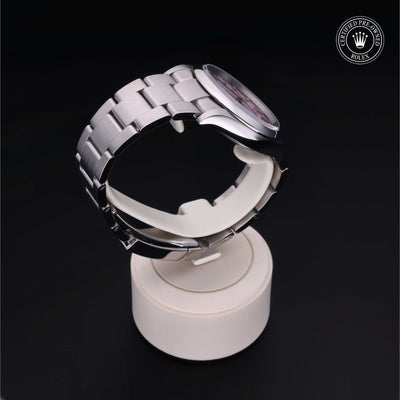 Rolex Certified Pre-owned Oyster Perpetual M126000-0008 front on black background