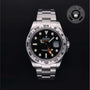 Rolex Certified Pre-owned Explorer M216570-0002 front on black background