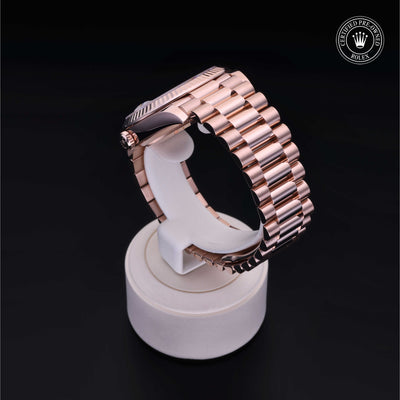 Rolex Certified Pre-owned Day-date M228235-0002 front on black background