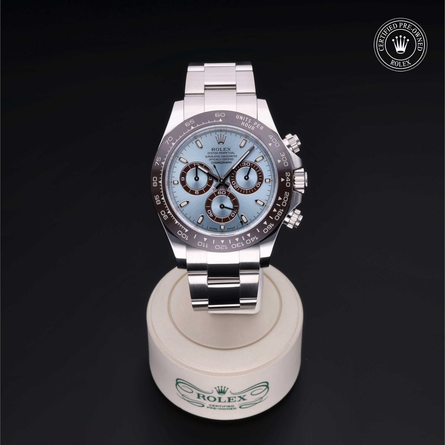 Rolex CPO Daytona M116506 front on white background