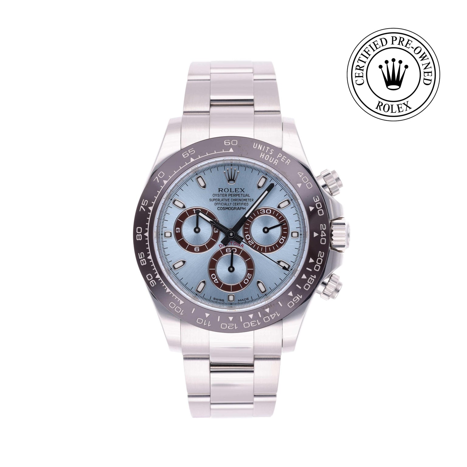 Rolex CPO Daytona M116506 front on white background