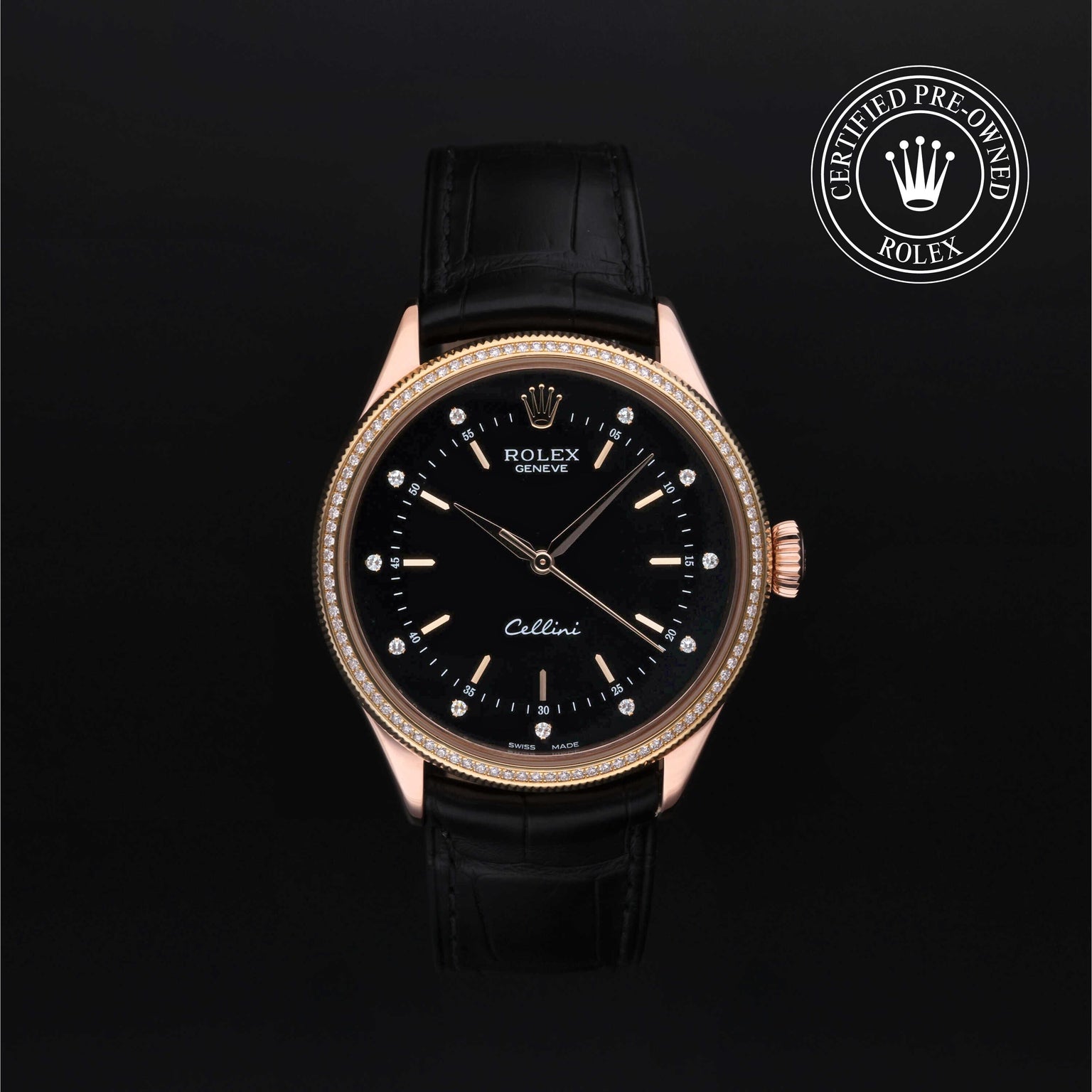 Rolex CPO Cellini M50605RBR front on white background