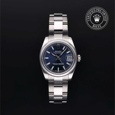 Rolex Certified Pre-owned Lady Datejust M178240-0023 front on black background