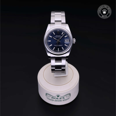 Rolex Certified Pre-owned Lady Datejust M178240-0023 front on black background