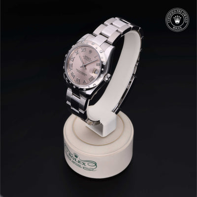 Rolex Certified Pre-owned Lady Datejust M178344-0012 front on black background