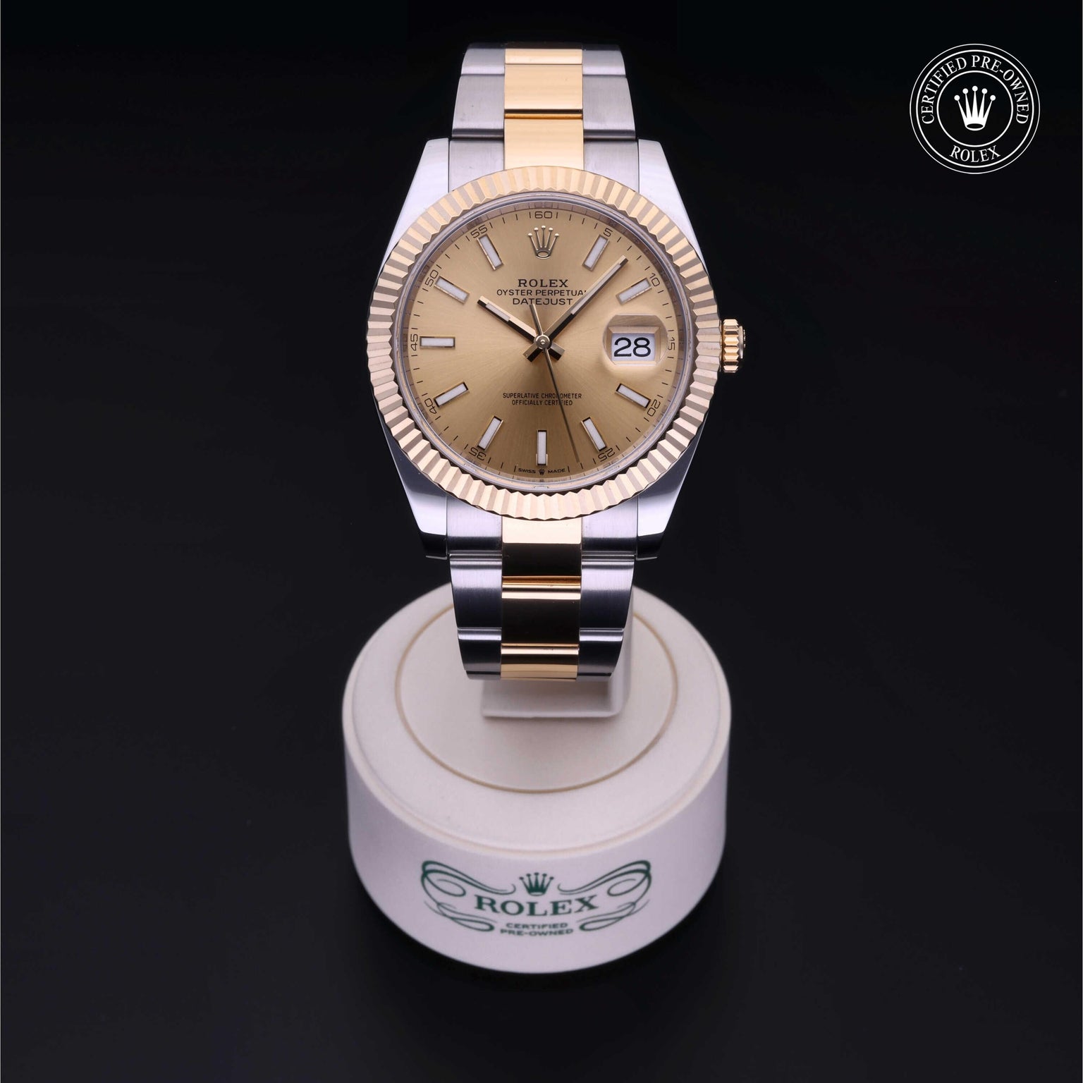 Rolex CPO Datejust M126333 front on white background