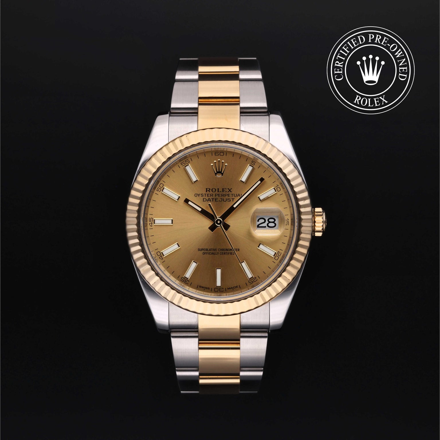 Rolex CPO Datejust M126333 front on white background