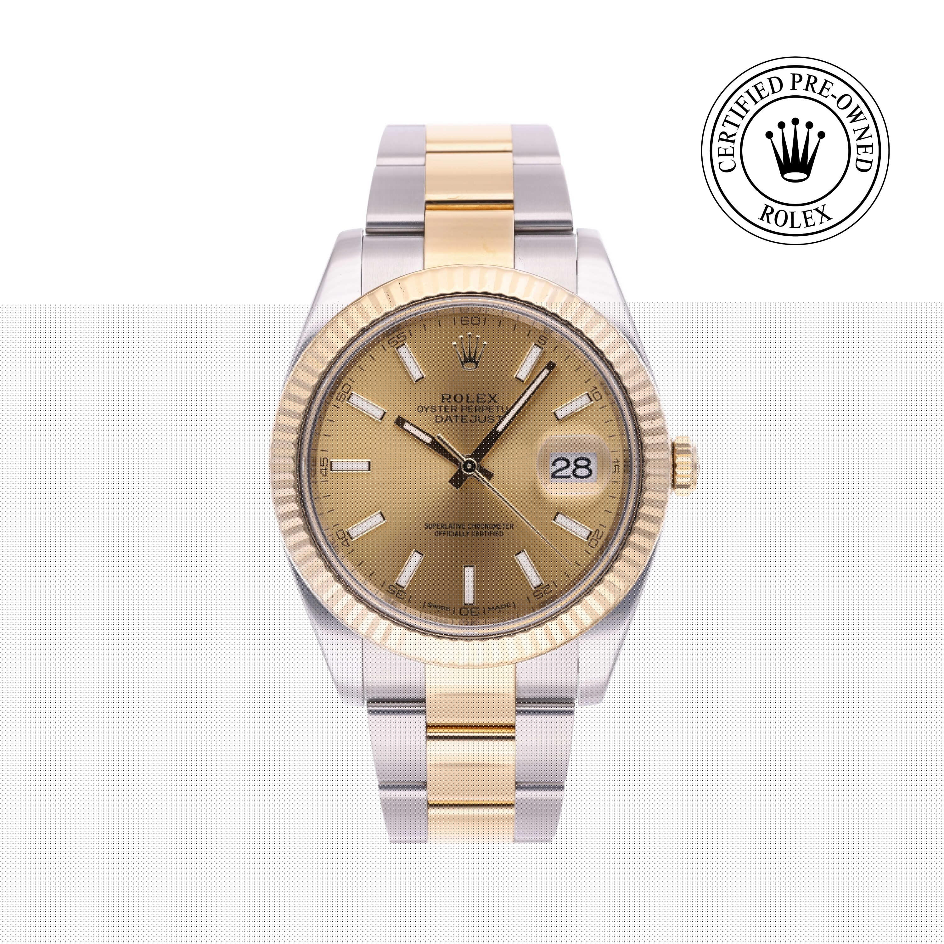 Rolex CPO Datejust M126333 front on white background