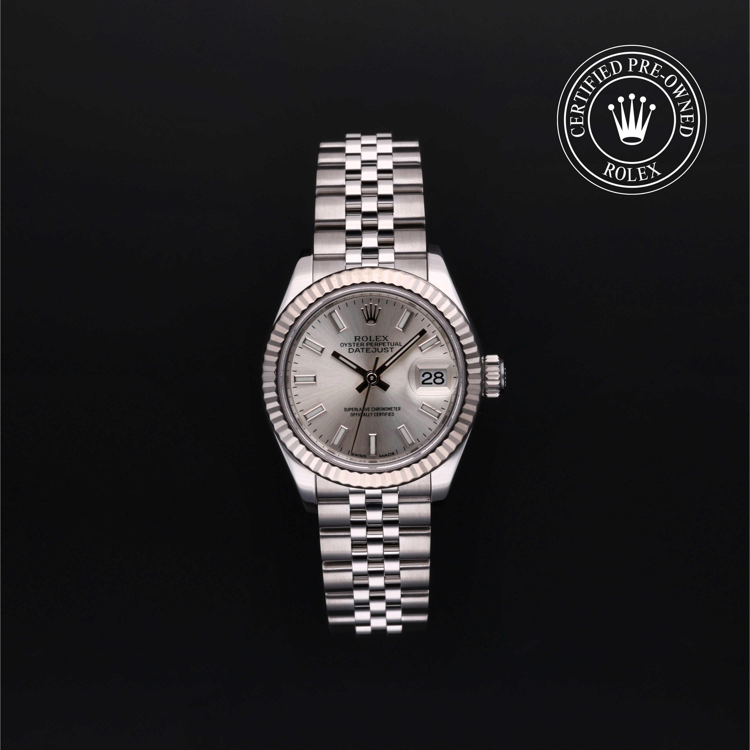 Rolex Certified Pre-owned Lady Datejust M279174-0005 front on black background