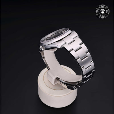 Rolex CPO Oyster Perpetual M124300 front on white background