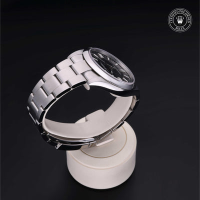 Rolex CPO Oyster Perpetual M124300 front on white background