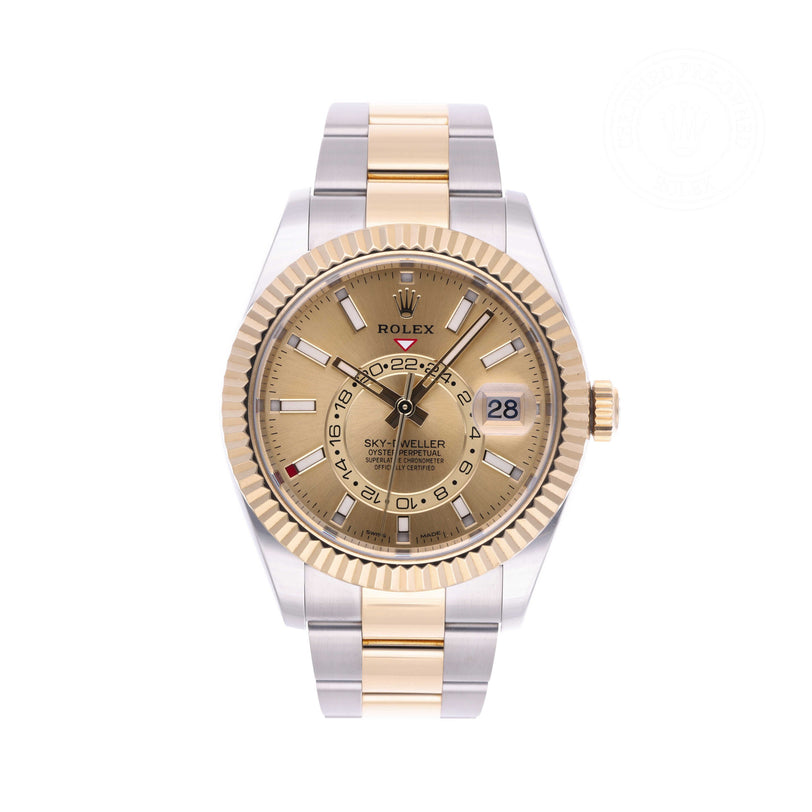 Rolex Certified Pre-owned Sky-Dweller M326933-0001 front on white background
