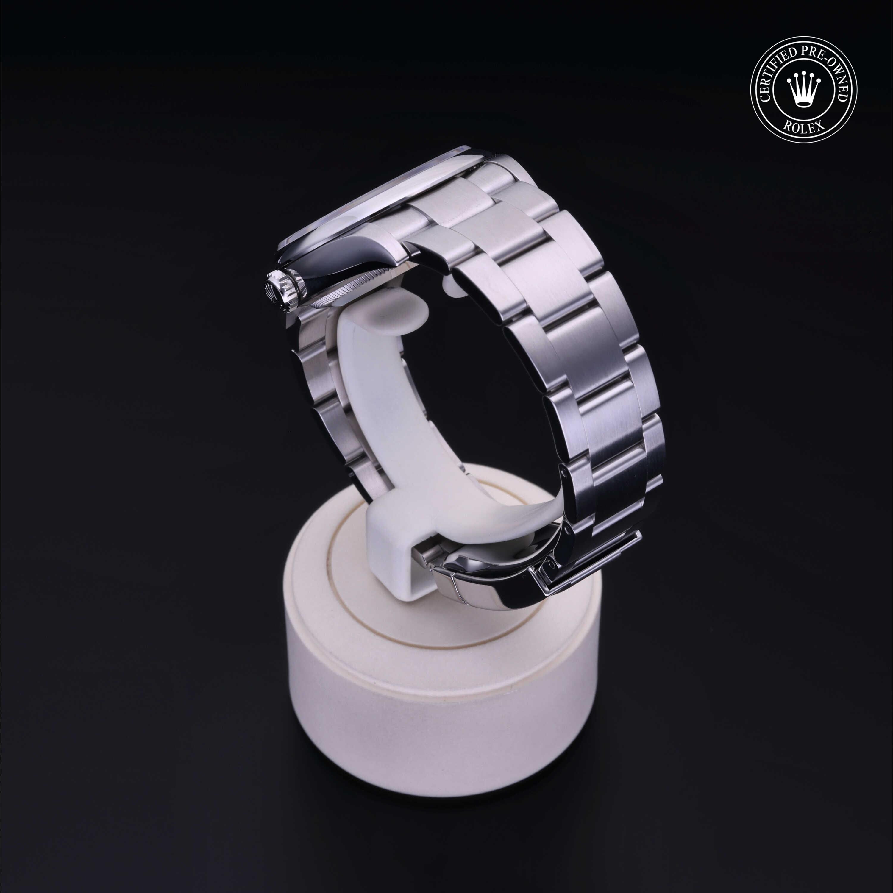 Rolex CPO Oyster Perpetual M126000 front on white background