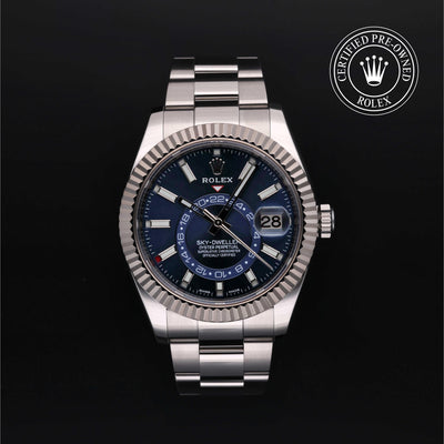 Rolex Certified Pre-owned Sky-Dweller M326934-0003 front on black background