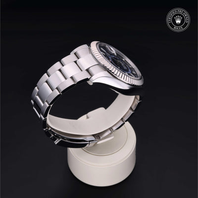 Rolex Certified Pre-owned Sky-Dweller M326934-0003 front on black background