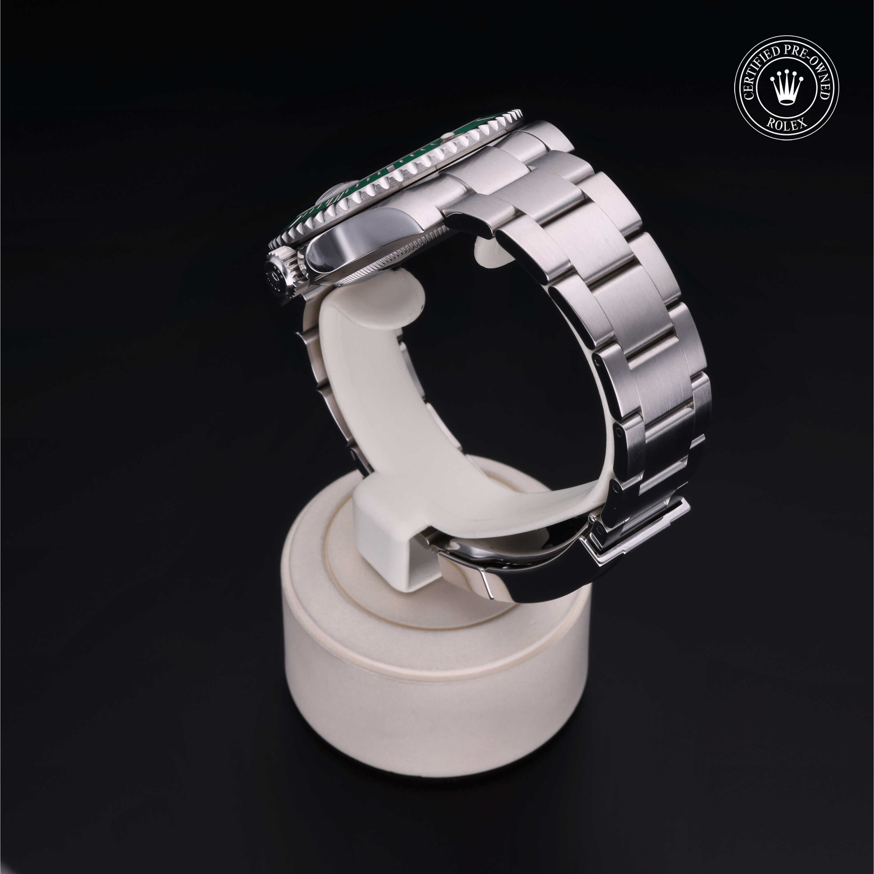 Rolex Certified Pre-owned Submariner M116610LV-0002 front on black background