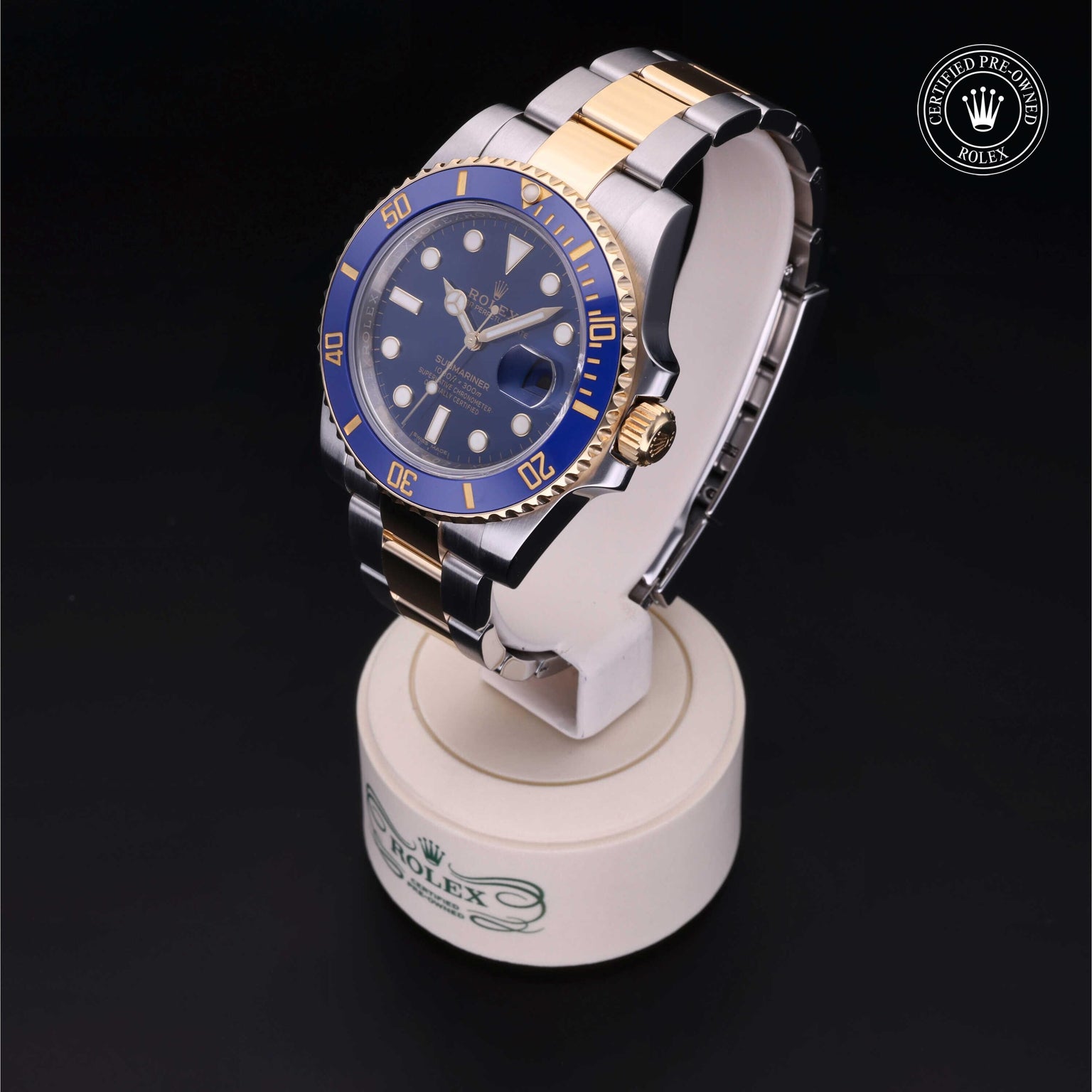 Rolex CPO Submariner M116613LB front on white background