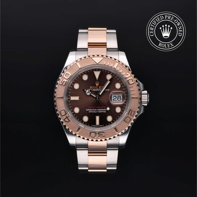 Rolex Certified Pre-owned Yacht-Master M116621-0001 front on black background