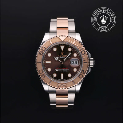 Rolex Certified Pre-owned Yacht-Master M116621-0001 front on black background