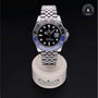 Rolex Certified Pre-owned GMT M126710BLNR-0002 front on black background