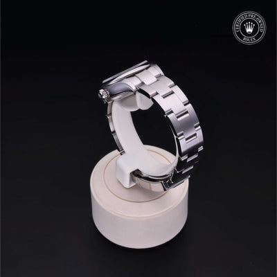 Rolex Certified Pre-owned Oyster Perpetual M276200-0004 front on black background