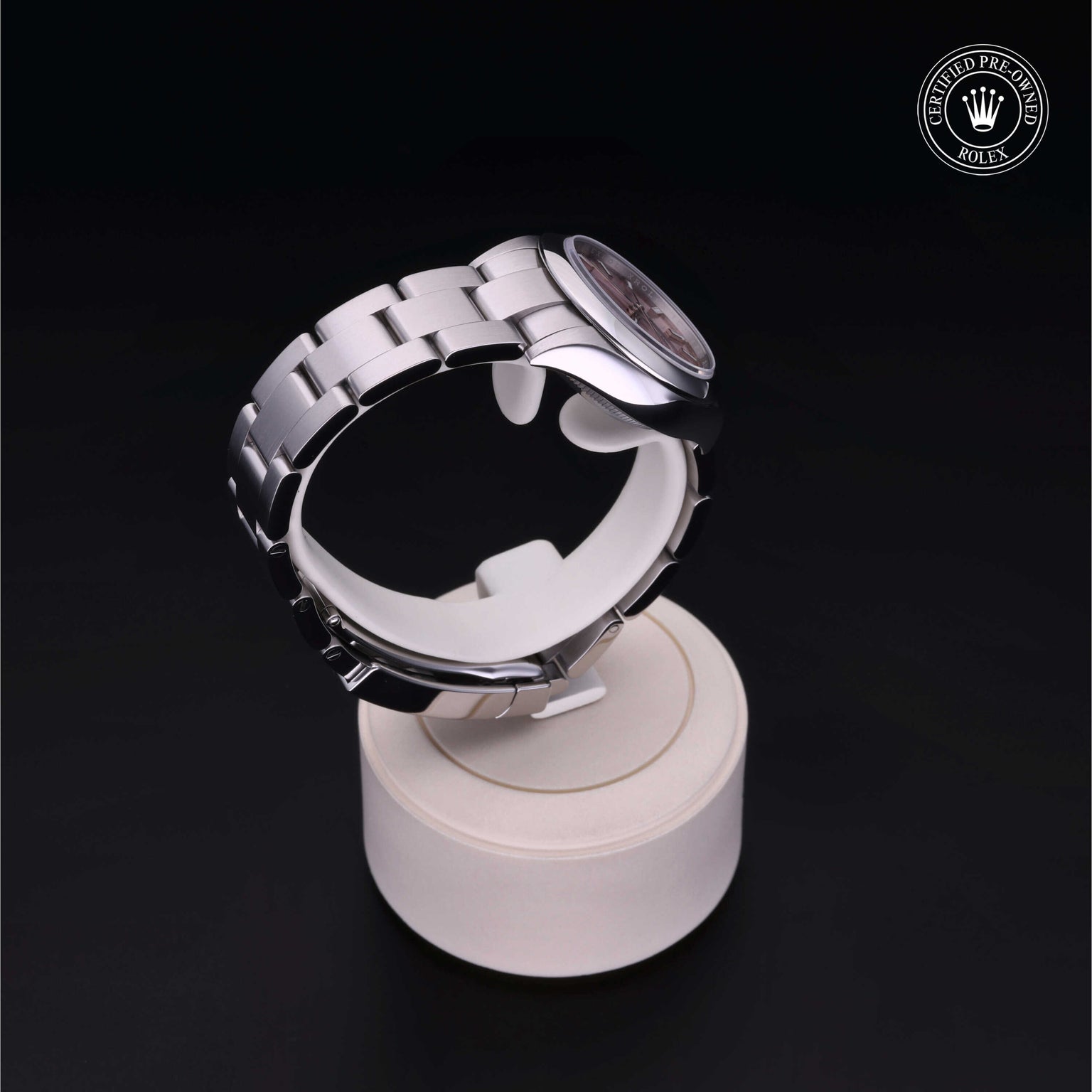 Rolex Certified Pre-owned Oyster Perpetual M276200-0004 front on black background