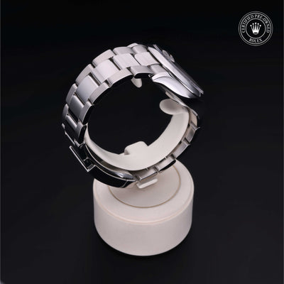 Rolex Certified Pre-owned Datejust M126200-0022 front on black background