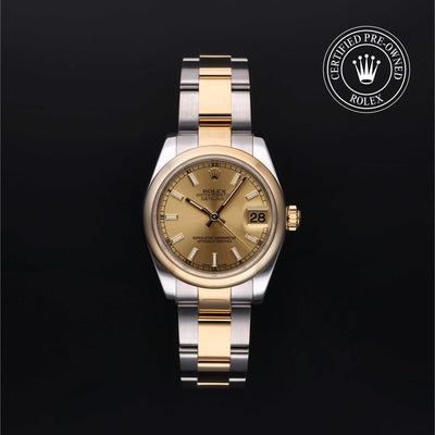 Rolex CPO Lady Datejust M178243 front on white background