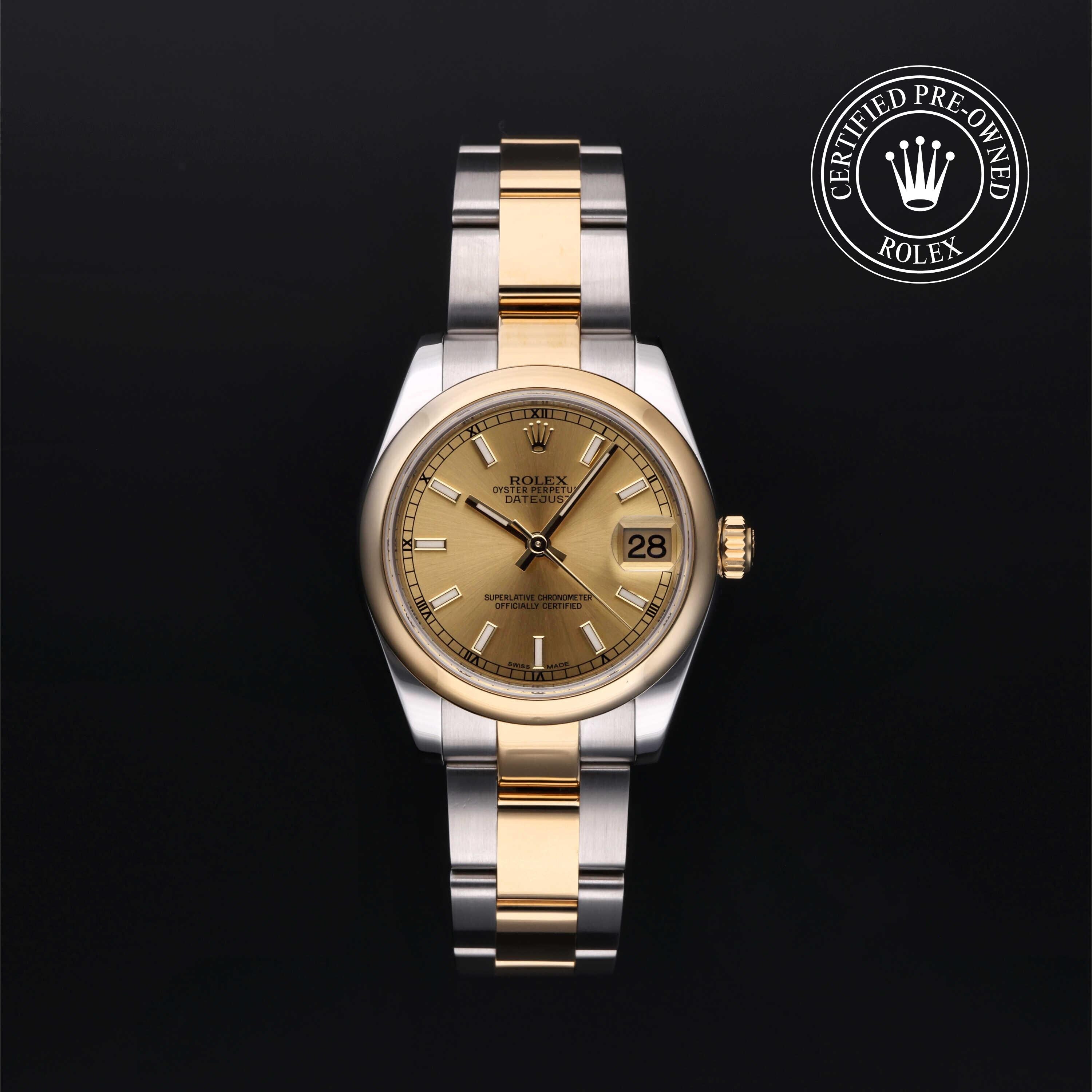 Rolex CPO Lady Datejust M178243 front on white background