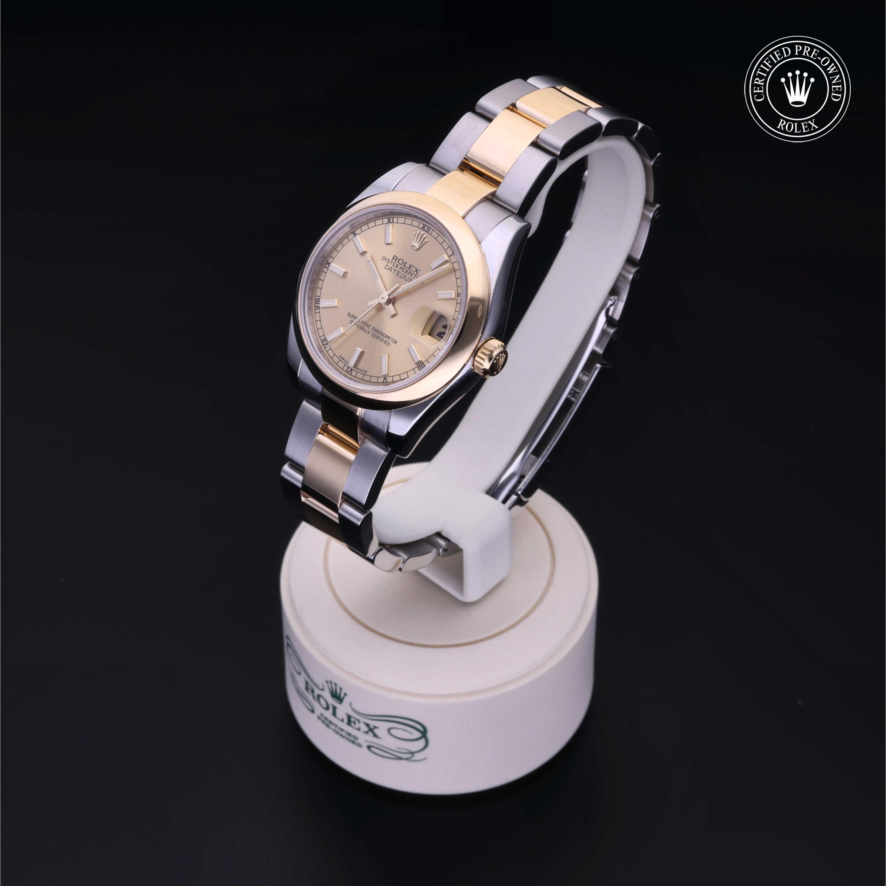 Rolex CPO Lady Datejust M178243 front on white background