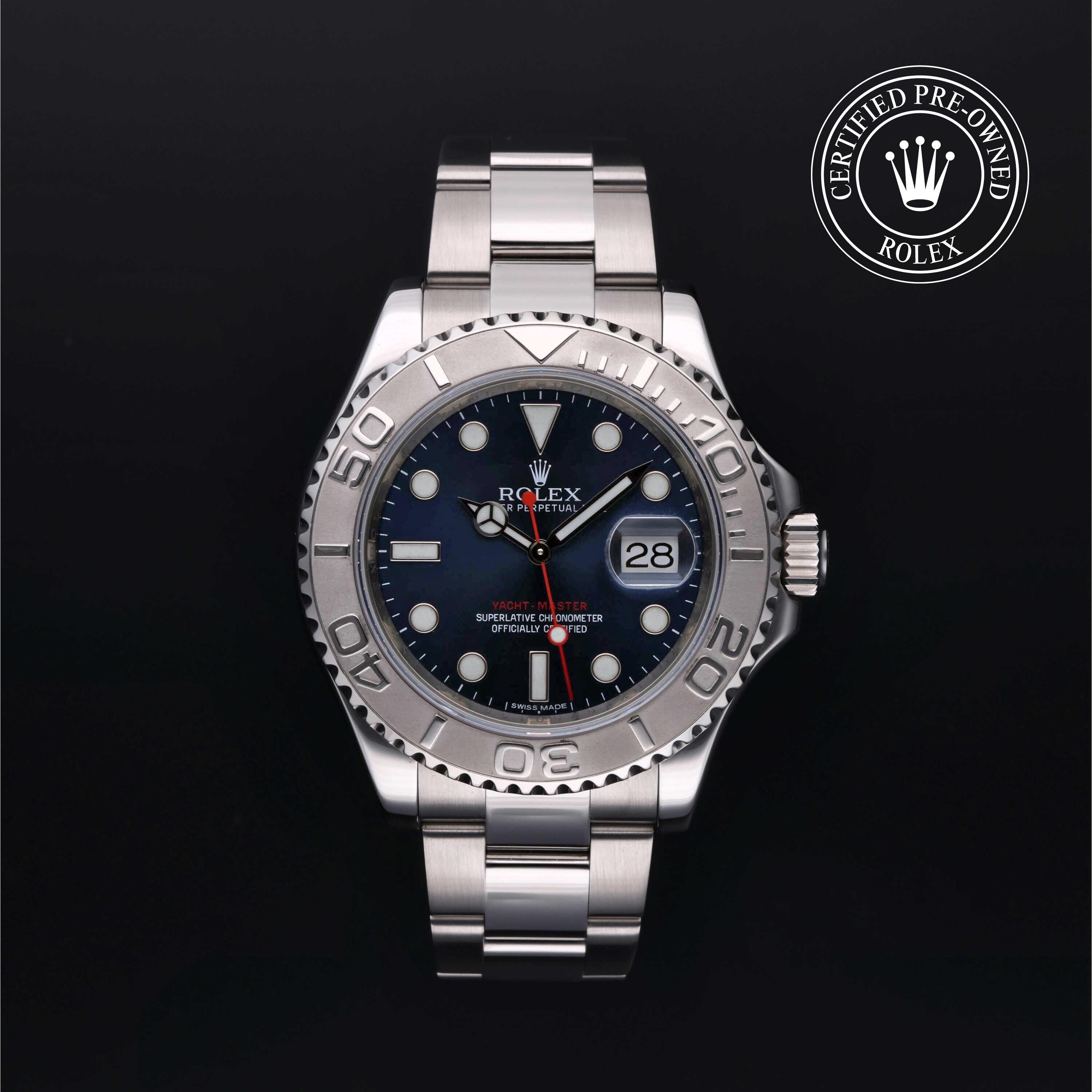 Rolex CPO Yacht-Master M116622 front on white background