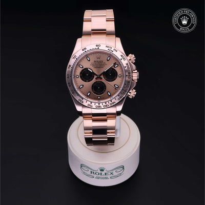 Rolex Certified Pre-owned Daytona M116505-0001 front on black background