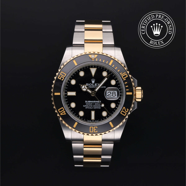 Rolex Certified Pre-owned Submariner M126613LN-0002 front on black background