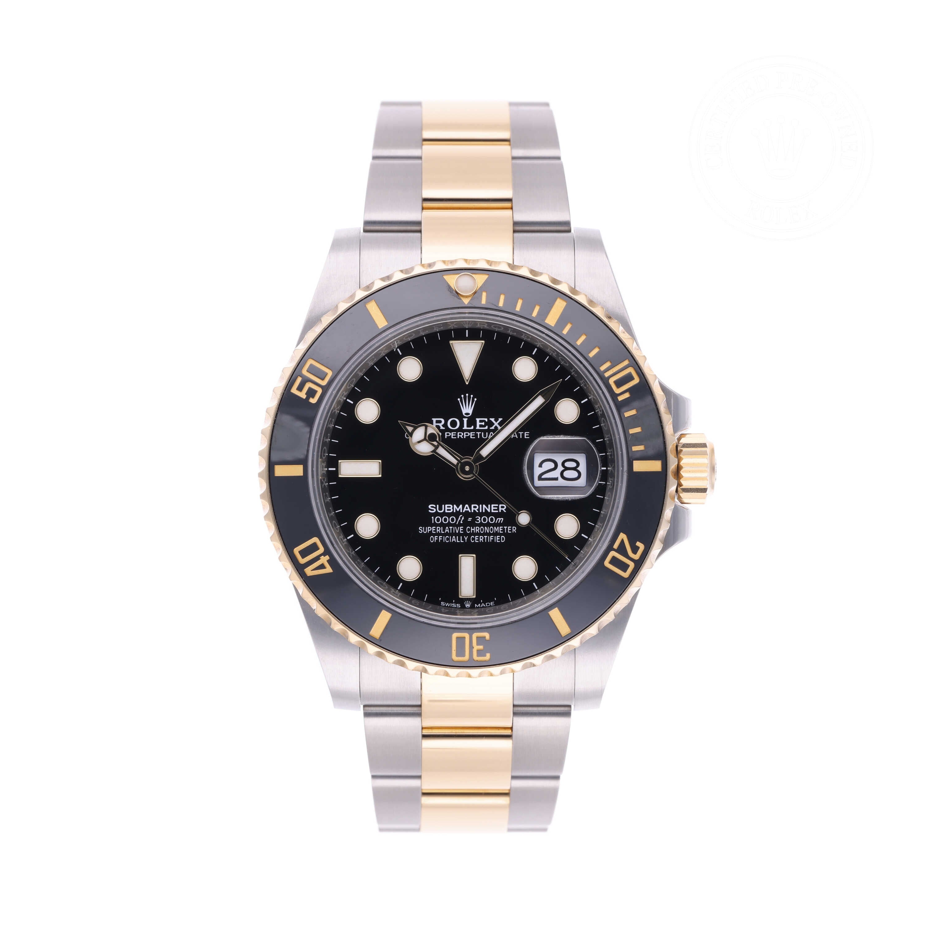 Rolex Certified Pre-owned Submariner M126613LN-0002 front on white background
