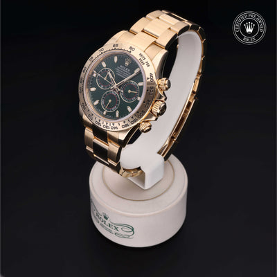 Rolex Certified Pre-owned Daytona M116508-0013 front on black background