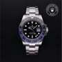 Rolex Certified Pre-owned GMT M116710BLNR-0002 front on black background