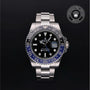 Rolex Certified Pre-owned GMT M116710BLNR-0002 front on black background